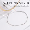 thumbnail image 4 of Turandoss S925 Sterling Silver Bracelet for Women Solid 14K Gold Plated Satellite Bead Chain Bracelets 6.5/7/7.5/8/8.5/9 inches Trendy Jewelry Valentine's Day Birthday Gifts for Women, 4 of 8
