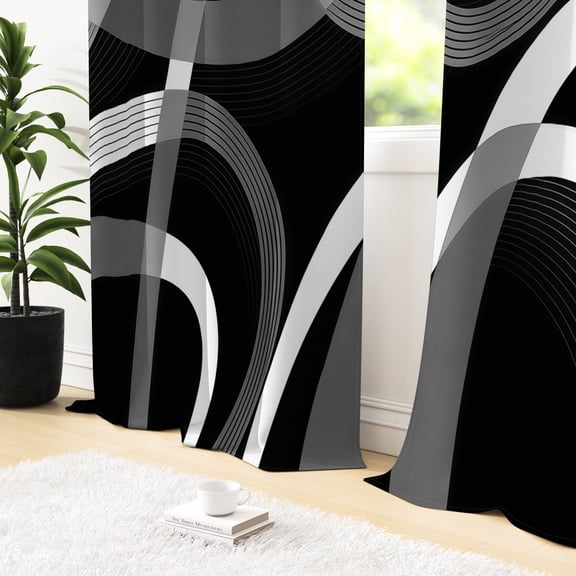 Tchckioa Blackout Curtains for Living Room,52x84 Inch Abstract Line Grommet Drapes,2 Panels