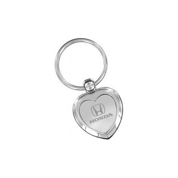Honda Heart Key Chain Polished Metal With Attached Keychain Ring