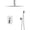 Chrome#55, variant on Freestanding Tub Filler Dual Shower Head - 10 Inch Ceiling Mount Square Shower System with Rough-in Valve, Chrome,Freestanding Bathtub Faucet