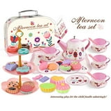 Welltop 46PCS Kids Plastic Pretend Play Tea Set Toys, Child's Teapot ...