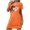 Orange, variant on Womens Valentines Day Nightgown Short Sleeve Night Dress Love Print Sleepwear Soft Sleep Shirt