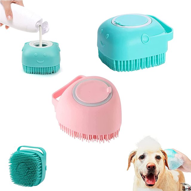 2 Pack Dog Bath Brush,Pet Bath Brush,Dog and Cat Grooming Massage Brush