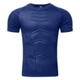 thumbnail image 5 of GZWYHT Mens T-Shirts,Compression Shirt Men Printed Casual Muscle Round Neck Tank Top Body Shaper Slimming T Shirt Base Layer Sports Shapewear Tshirts Shirts,Workout Shirts Blue XL, 5 of 5
