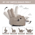 thumbnail image 4 of Leumius Power Lift Recliner Chair with Massage and Heat for Elderly,Heavy Duty Electric Reclining Chair with Side Pockets,USB Charge Port for Living Room,Khaki+Chenille, 4 of 10