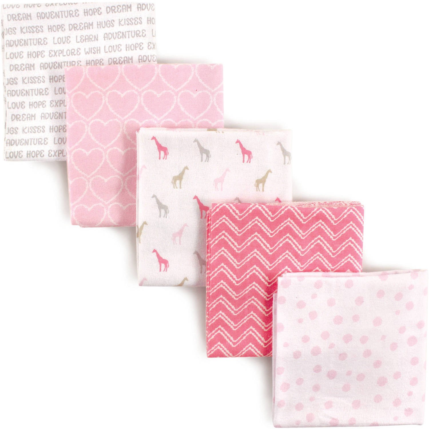 Luvable Friends Baby Boy and Girl Flannel Receiving Blanket, 5Pack