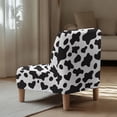 thumbnail image 4 of ZIATUBLES Armless Accent Chair Slipcover Stretch Armless Chair Cover Spandex Slipper Chair Covers without Arms Stretch Removable Modern Furniture Protector for Living Room, Black White Cow Print, 4 of 7