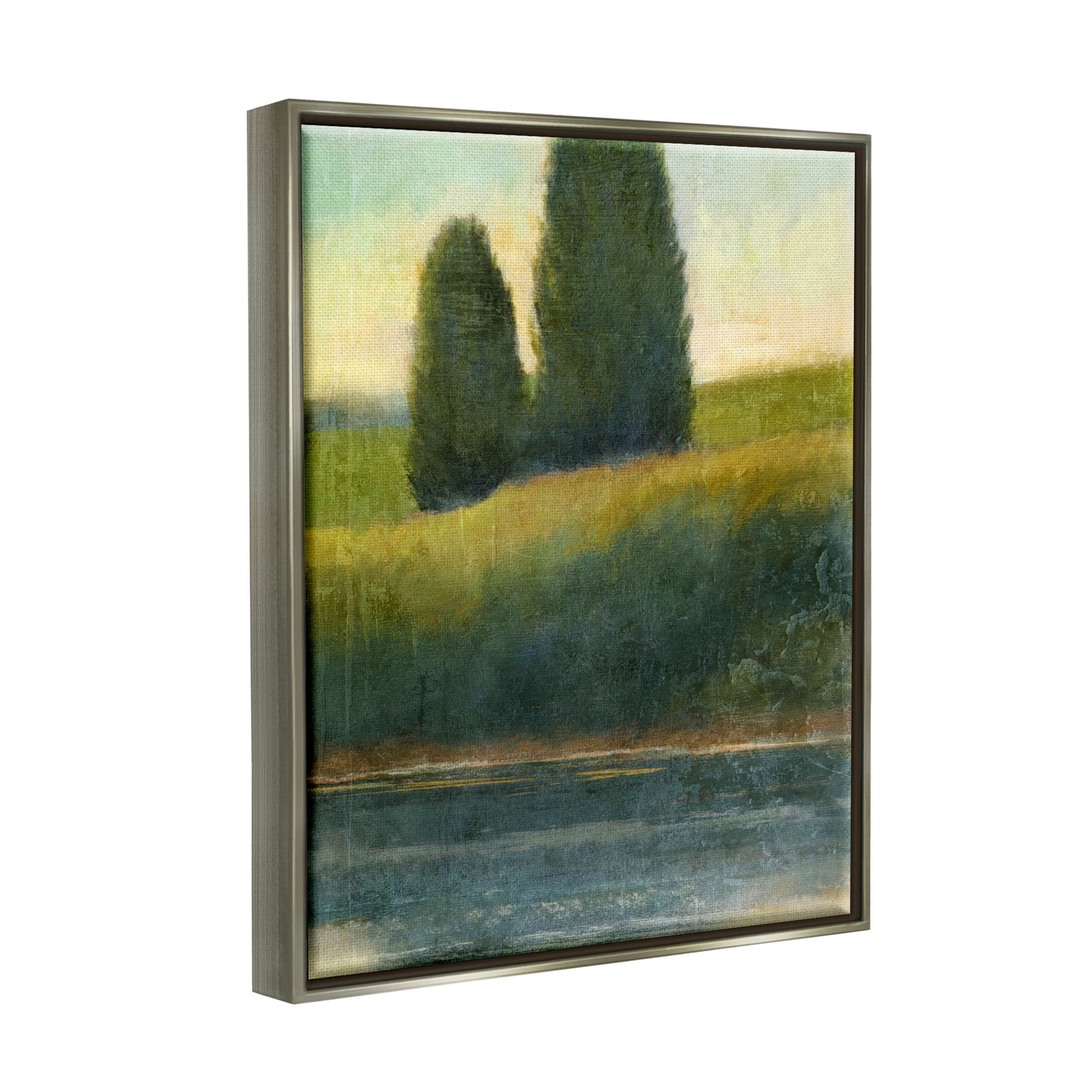 Rural Pond Reflection Landscape Landscape Graphic Art Luster Gray Framed Art Print Wall Art