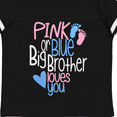 thumbnail image 4 of Inktastic Pink or Blue, Big Brother Loves You Footprints and Heart Boys Toddler T-Shirt, 4 of 5