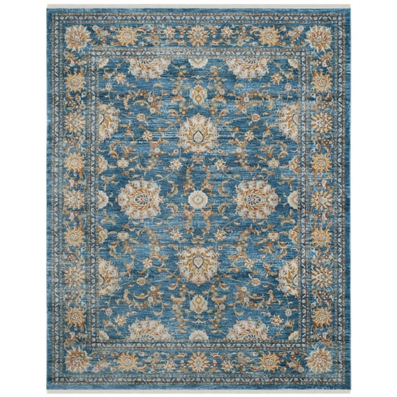 SAFAVIEH Vintage Persian Maggie Distressed Polyester Area Rug, Turquoise/Multi, 3' x 5'