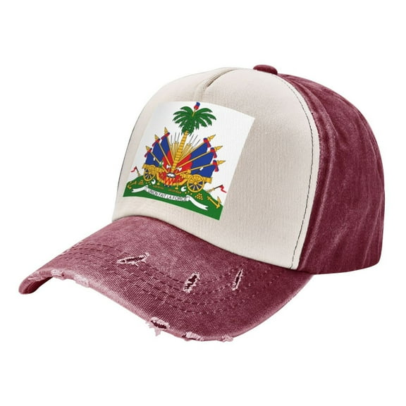 Coat Of Arms Of Haiti Distressed Baseball Cap Dad Hats for Men Women Vintage Trucker Hat Low Profile Ball Caps