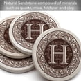 thumbnail image 3 of Thirstystone 4 Pack Monogram Letter H Natural Sandstone Coasters, 3 of 6