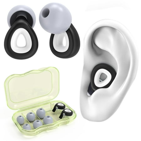 

FNGXX Ear Plugs for Noise Reduction Reusable Flexible Silicone EarPlugs for Sleeping Concerts Motorcycles Airplanes & Noise Sensitivity Three Sizes (S/M/L) - 35dB Noise Cancelling (Black)