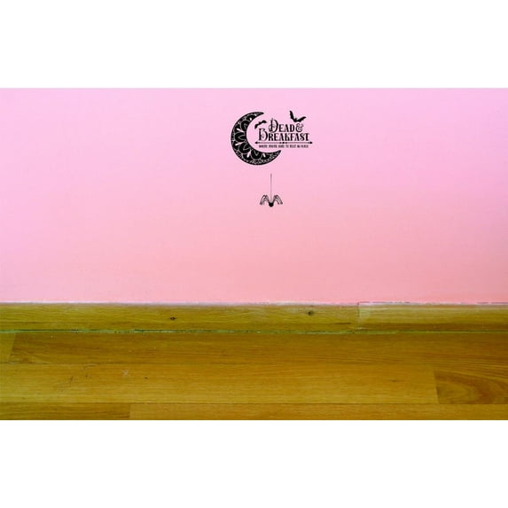 Custom Decals Dead And Breakfast Where You're Sure To Rest In Peace Wall Art Size: 12 X 18 Inches Color: Black