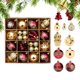 thumbnail image 2 of Juego de 42 adornos de bolas navideñas rojas y doradas para árbol de Navidad, juego de decoración para árbol de Navidad irrompible, 2 of 5