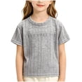 thumbnail image 2 of Girls T-Shirt, Knit, Crew Neck, Lightweight Short Sleeve Casual Tee for Summer Weekends and Everyday Outfit Rotation | VerBelle, 2 of 9