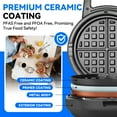 thumbnail image 4 of Mailand Flip Stuffed Waffle Maker, 6" Ceramic Coated Waflera Maker with Removable Waffle Ring, Thick Waffles, Graphite, 4 of 9