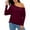 A-Red85, variant on Womens Blouses Elegant Off Shoulder One Shoulder Long Sleeve Blouse Trendy Solid Color Versatile Night Club Party Loose Fit Top Black XL