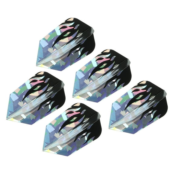Uxcell Slim Dart Flights, 5 Pack PET Dart Accessories, Black Silver Tone