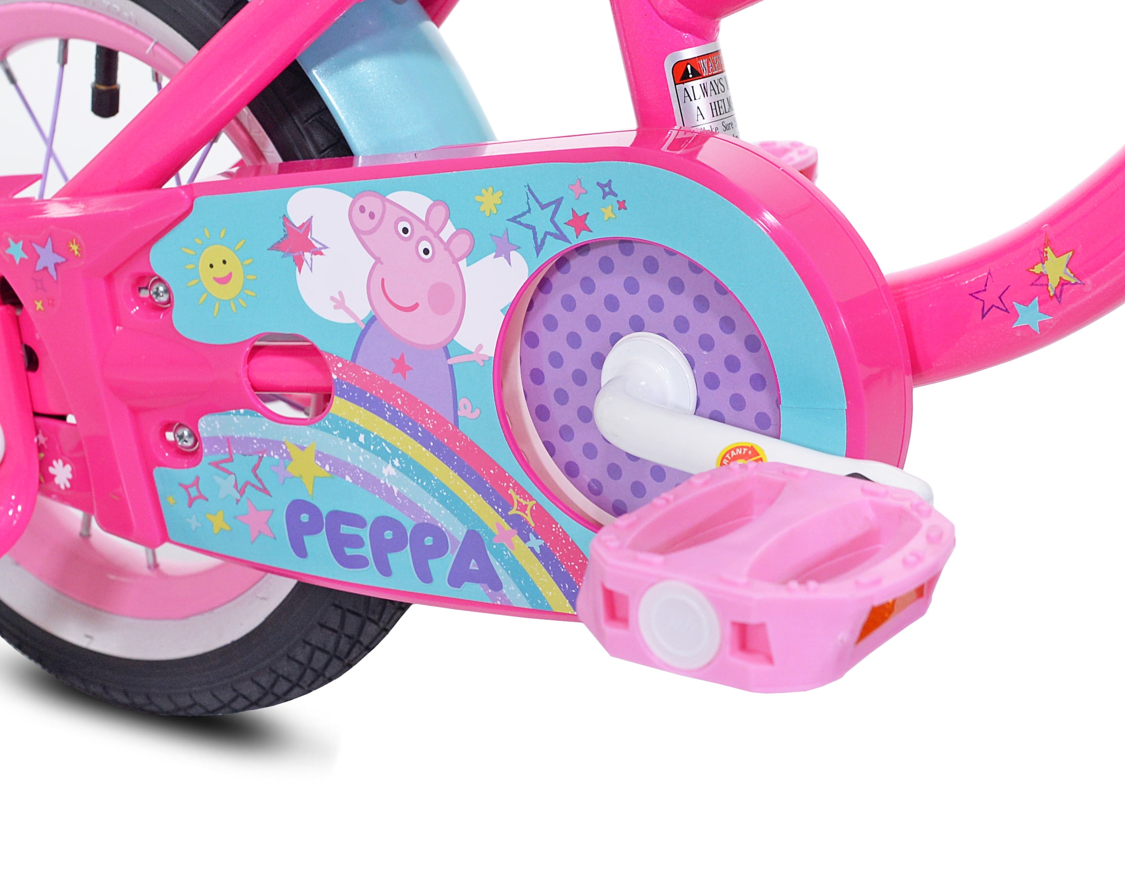 Peppa Pig 2 In 1 Convertible Kids Girl Balance Bike Pink 10" Stabilisers M004176 