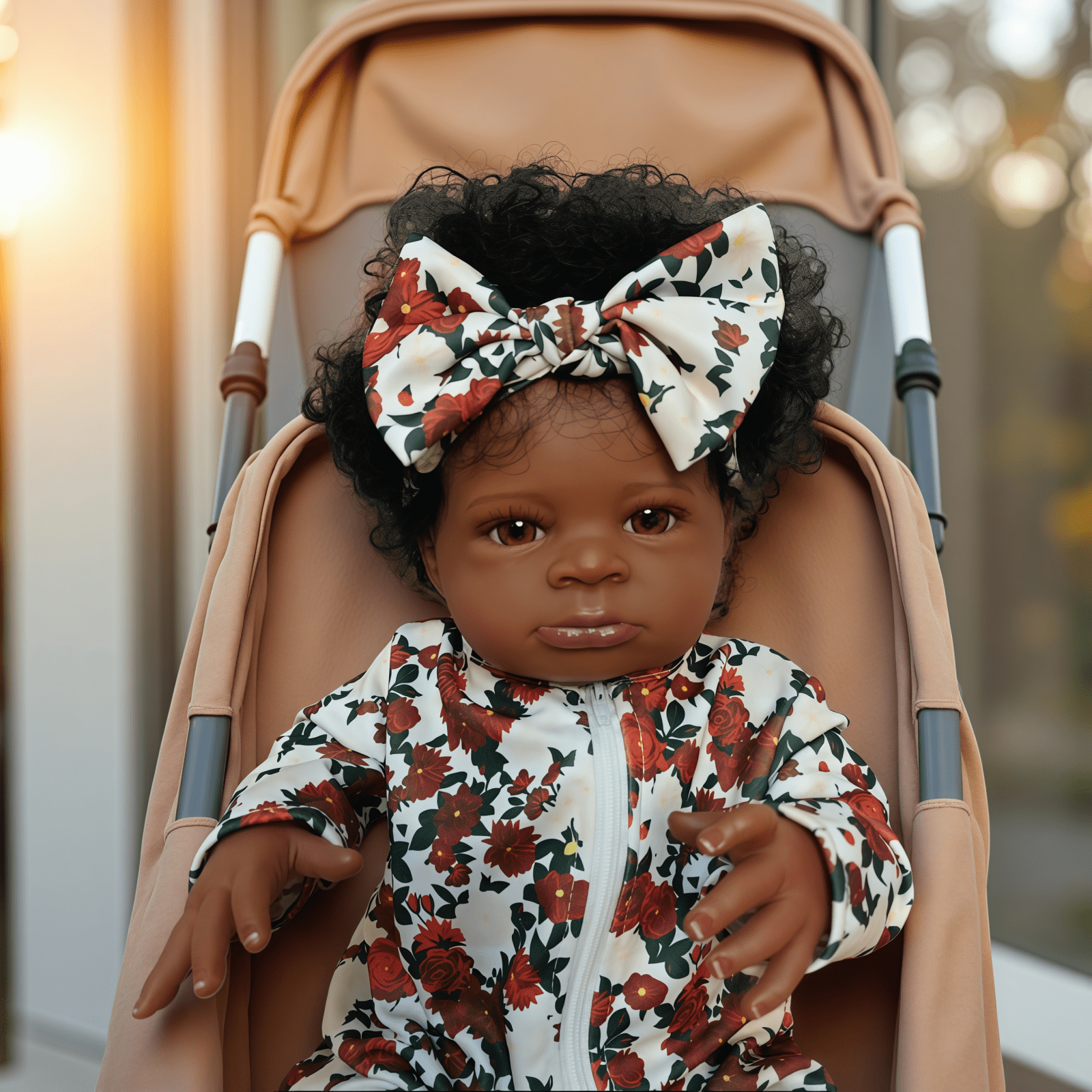 20 Inch Lifelike Black Reborn Baby Doll - African American Soft Cloth Body Doll - Realistic Handmade Art Doll Toy - Gift for Kids Ages 3+