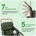 thumbnail image 6 of Vomeast Wagon Stroller for 4 Kids, 3-in-1 Outdoor Baby Stroller Wagon with Canopy, 5-Point Harness, Green, 6 of 10