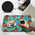 thumbnail image 3 of Kitchen Countertop Dish Drying Mat,Fast Absorbent Drying Mat,Non-slip and Quick Dry Coffee Mat,Coffee bar Accessories Fit Under Coffee Maker Espresso Machine(Blue Pioneer Flower ,16"x24"), 3 of 5