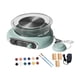 thumbnail image 3 of Kit de mini torno de cerámica con pétalo de pie profesional ajustable para dar forma a la cerámica Verde, 3 of 9
