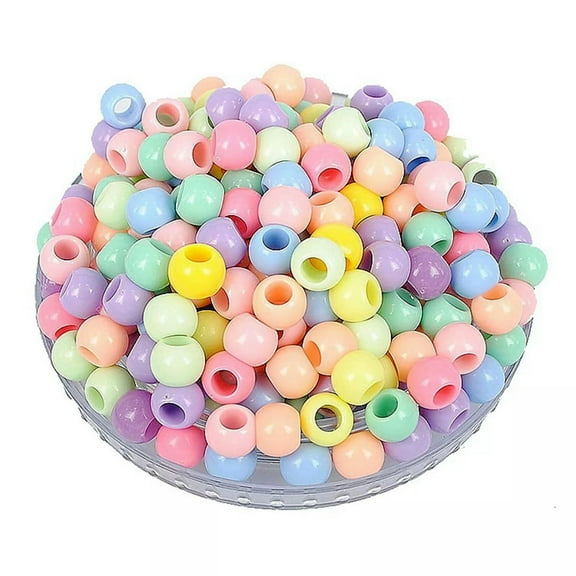 U8MO 200 Mixed Pastel Color Acrylic Round Pony Beads 8X6mm for Kids Craft Kandi