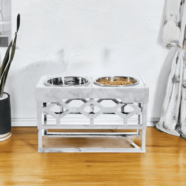 Averyday Elevated Dog Bowl for Large Dogs, 4 Heights Adjustable Raised Dog Bowl with 2 Stainless Steel Food Water Bowls, Raised Pet Bowls for Large