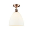 thumbnail image 2 of Innovations Lighting  Bristol Glass - 1 Light 9" Semi-Flush Mount Antique Copper/Matte White, 2 of 4