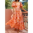 thumbnail image 2 of Brewee Robe Bohème à Imprimé Floral Été 2024 pour Femmes Bretelles Spaghetti Volants Robe Longue Maxi de Plage, 2 of 5