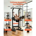 thumbnail image 2 of VEVOR Pull Up Bar, 330 LBS Power Tower Dip Station, Workout Dip Station with H-Shaped Stable Base & Back Pad, Adjustable 12 Level Height Free Standing Chin Up Bar for Back, 4-Level Adjustable Back Pad, 2 of 9