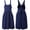 Navy Blue, variant on DOVACKA Cotton Linen Cross Back Apron with Pockets, Pinafore Dress Style X-Halter Apron for Women Chef Gardening