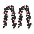 thumbnail image 2 of YgkuHd Halloween Garland, 2pcs Halloween Black Vines Artificial Maple Leaf Vines Artificial Green Plant Halloween Decoration for Halloween Thanksgiving Fireplace Mantel Decor​​, 2 of 6