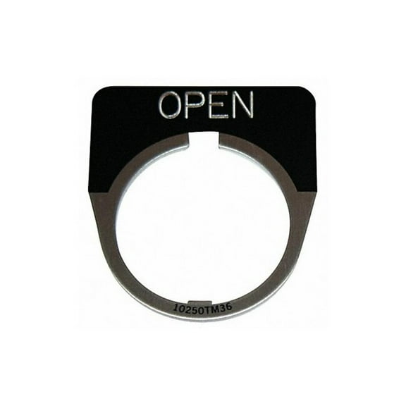 Eaton Cutler-Hammer Legend Plate,Half Round,Open,Black 10250TM26