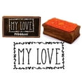 thumbnail image 1 of Printtoo My Love Calligraphy Rectangular Wooden Rubber Stamp Block Scrap-Booking, 1 of 2