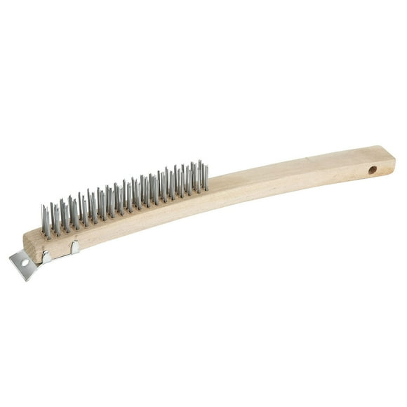Winco BR-319 Brosse Métallique, 3 Pouces X 19 Po, Poils en Acier, Manche en Bois