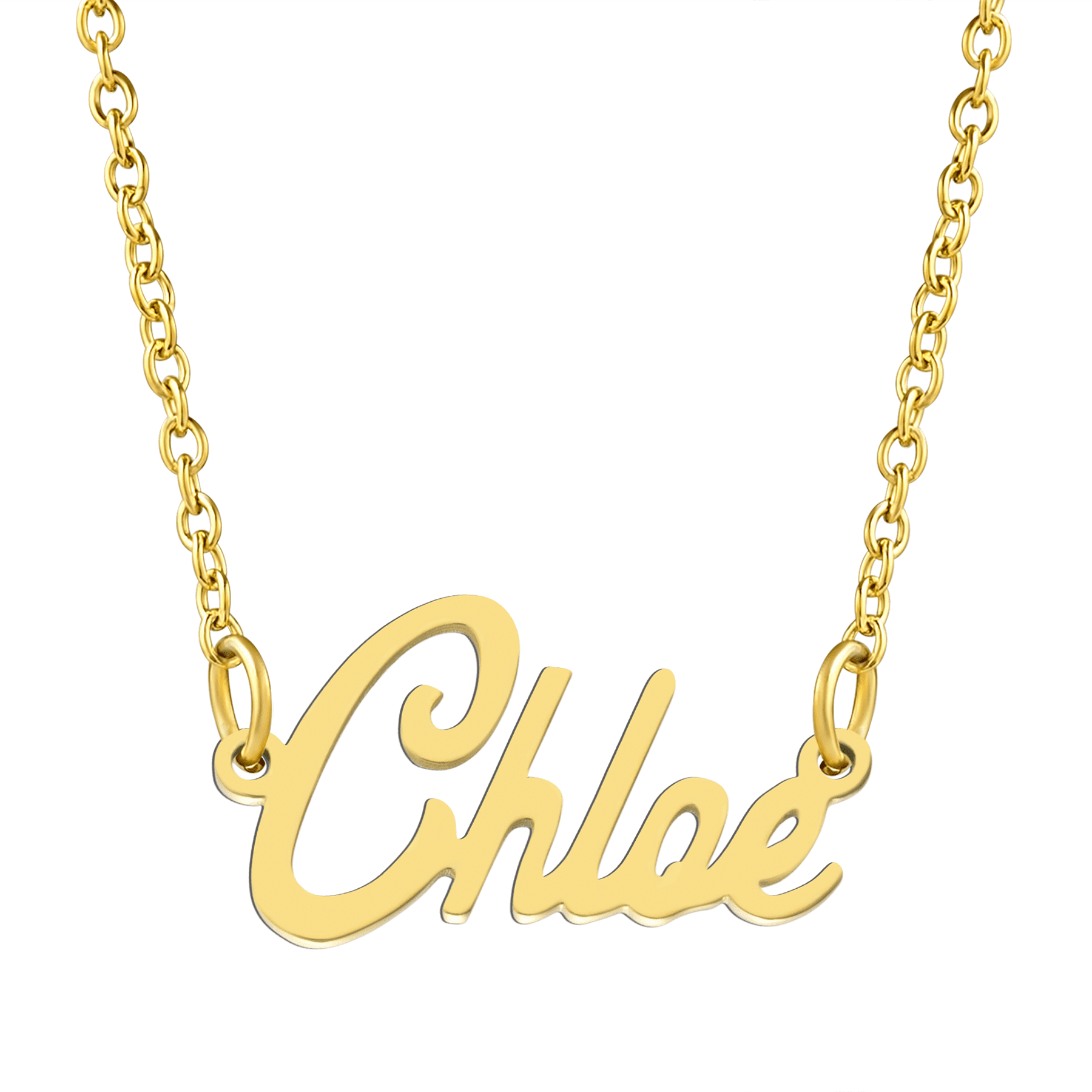 KISPER 18K Gold Plated Stainless Steel Personalized Name Pendant Necklace,  Chloe - Walmart.com