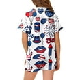 thumbnail image 4 of American Flag Girls Pajamas Size 10-11 Years Short Sleeve Pajamas Cute Cartoon Clothes Comfy Fit Short Sleeve Kids Summer Trendy Sleepwear Clothes Set, 4 of 4