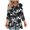 Black, variant on wdsxpo Women's 3/4 Sleeve Shirts Trendy Printed Lightweight V Neck High-Low Hem Tunic Shirts Casual Fall Fashion Blouses Outfits