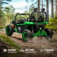 thumbnail image 4 of Outfunny 24V 10Ah Kids Ride on Toy, 4WD 2-Seater Electric Ride on Car UTV for Big Kids w/ Remote, Bluetooth - Green, 4 of 9