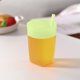thumbnail image 4 of Vaso de plástico con pajita y tapa | Vaso para jugo fresco color caramelo | Boca gruesa y duradera | Pajita integrada | 10,9 x 8,9 x 8,9 cm | Ideal para jugo, agua, leche y verano, 4 of 5