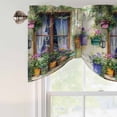 thumbnail image 5 of Tie Up Valances for Windows, Spring Flowers Adjustable Valance Curtains Window Treatment for Living Room, Botanical Windows Floral Pots Bicycle Rod Pocket Kitchen Curtains & Drapes 42x18 Inch, 5 of 9