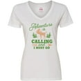thumbnail image 3 of Inktastic Vintage Adventure is Calling and I Must Go with Moose Women's V-Neck T-Shirt, 3 of 5