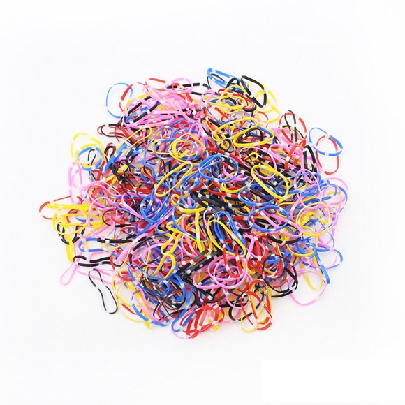 pitrice 1000 Pcs Élastiques Jetables Queue de Cheval Multicolores, Type 1