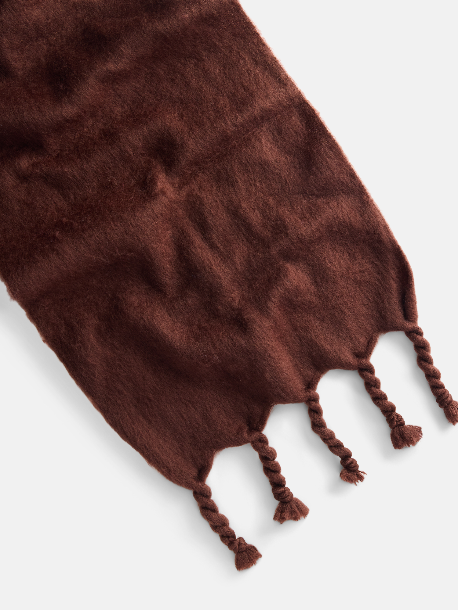 Scenario Women's Blanket Scarf with Braided Fringe Trim