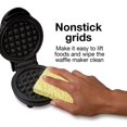 thumbnail image 4 of Proctor Silex Mini Waffle Maker, Rejillas Antiadherentes, Hace Waffles Redondos de 4", Negro, 26100, 4 of 5