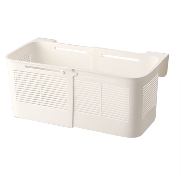JoyHoop Clip On Bedside Shelf Organizer with Extendable Storage Basket, White Plastic Bedside Caddy for Dorm Bedroom, 1 Count