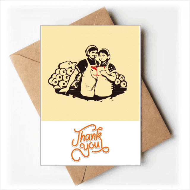 China Red Educational Promotional Textile Thank You Cards Envelopes Blank Note